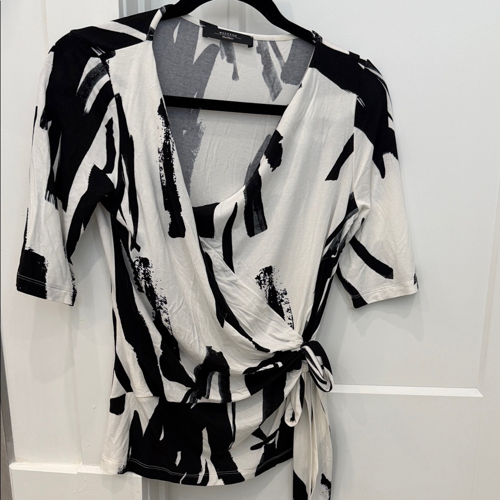 Max Mara Weekend Faux Wrap Blouse Size Small